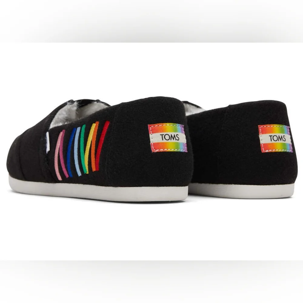 👣TOM'S🩷 ALPARGATA Unity Rainbow Slip On Sherpa Lined Espadrilles